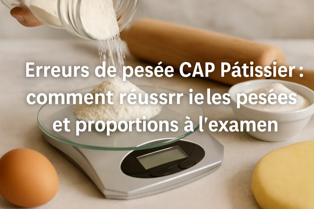 Erreurs de pesée CAP Pâtissier : comment réussir les pesées et proportions à l’examen