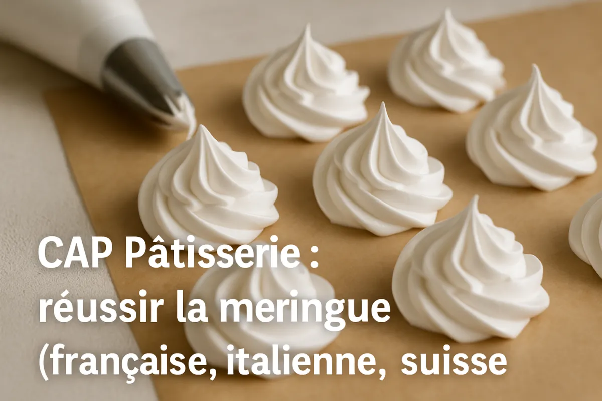 CAP Pâtisserie : réussir la meringue (française, italienne, suisse)
