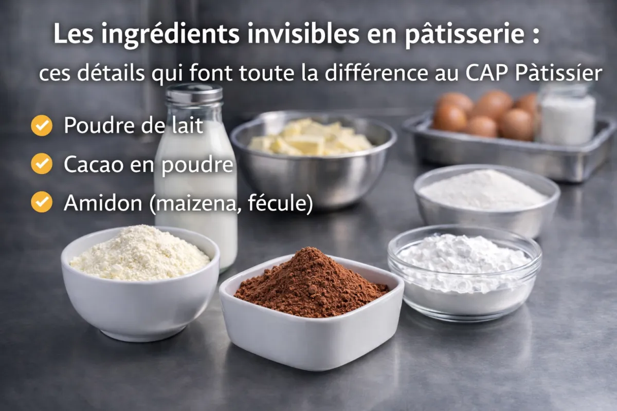 Les ingrédients invisibles en pâtisserie : ces détails qui font toute la différence au CAP Pâtissie