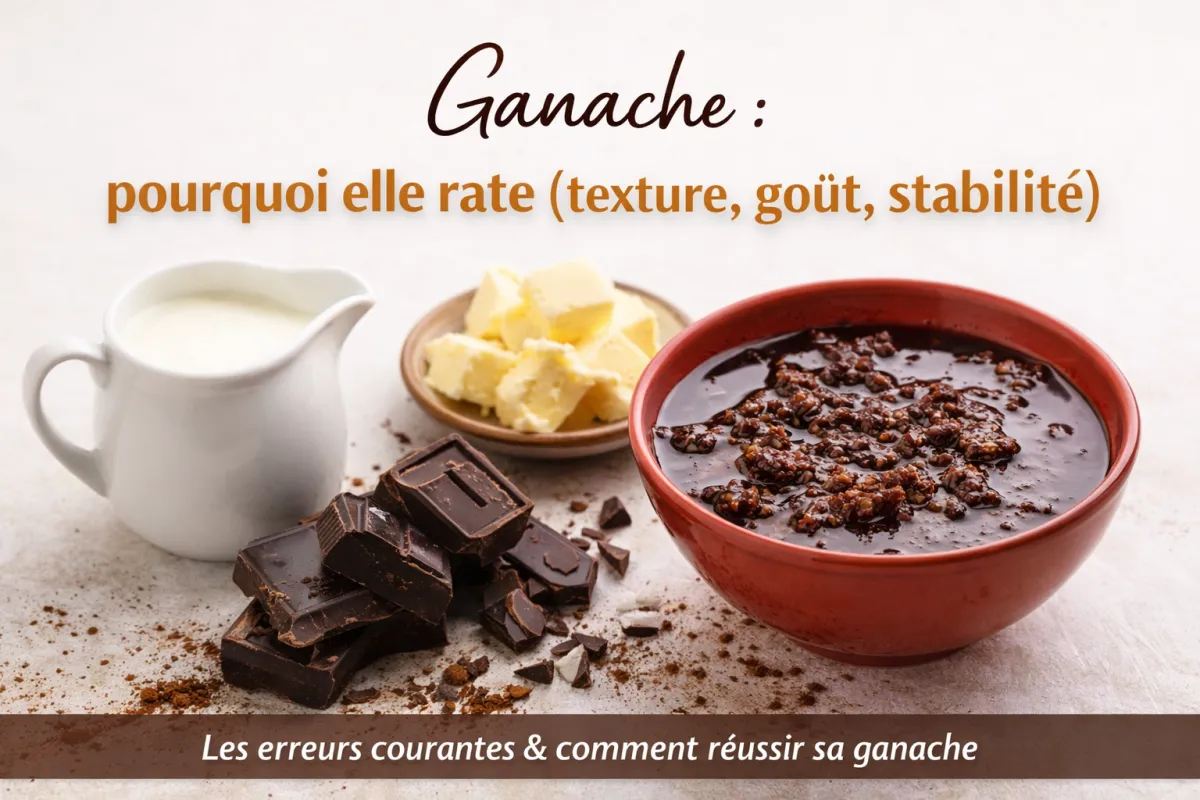 Ganache ratée : pourquoi elle devient trop liquide, granuleuse ou tranche (et comment la réussir au CAP Pâtisserie)