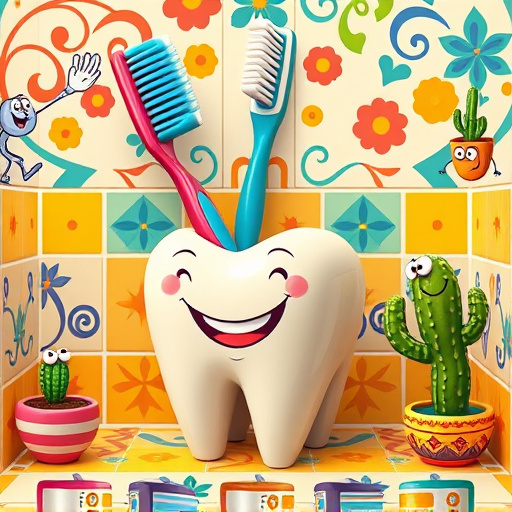 Alt text: A vibrant PopArt blog cover image for "Orthodontist East Panorama Ridge, BC," featuring a large, colorful orthodontic appliance in bright shades of blue, pink, and yellow. The whimsical background showcases stylized mountains of Panorama Ridge with bold, geometric shapes and patterns. Surrounding the orthodontic appliance are playful elements such as cartoonish toothbrushes, giant smiley faces, and colorful, sparkling braces. Quirky details include abstract clouds shaped like dental tools and candy floss. The composition radiates positivity and excitement about dental health, blending professionalism with a fun and approachable style, enhanced by contrasting yet harmonious vibrant colors.