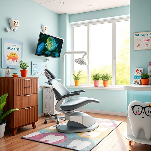 A hyperrealistic illustration for a pediatric dentist blog cover image in Elgin, BC, depicting a bright and welcoming dental clinic designed for children. Central to the image is a friendly cartoonish tooth character with oversized glasses and a bright smile. Surrounding it are vibrant dental tools with personalities, including a joyful toothbrush and a thumbs-up toothpaste tube. In the background, a whimsical mural features playful animals like a cheerful elephant brushing its teeth under a rainbow, promoting good dental hygiene. The clinic is filled with soft pastel shades of blue and yellow, creating a calm, inviting atmosphere. A colorful rug shaped like a dental chair welcomes children, and bright, soft lighting casts gentle shadows, enhancing warmth and safety. Lush plants in colorful pots add a natural touch, while cheerful wall decals of clouds and stars contribute to the magical environment. The overall mood portrays joy and reassurance, ideal for parents seeking a friendly dental experience for their children.