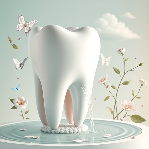 Alt Text: A vibrant Neo-Expressionist depiction of an emergency dentist office, featuring an oversized, cartoonish tooth with a gleaming smile, wearing a dentist's mask and holding oversized dental tools like a toothbrush and floss. The scene includes whimsical representations of a drill, a giant syringe, and an exaggerated dental chair in bold electric blue and bright yellow colors, evoking urgency and playfulness. The background showcases a colorful explosion of swirling greens and pinks symbolizing urgency, with surreal elements like floating dental floss as a decorative vine and oversized molars acting as a chandelier. Bright lighting casts playful shadows, while drips of paint and abstract patterns on the floor suggest creative mayhem, creating an enchanting environment that balances urgency with comfort, encapsulating the essence of quick dental care.