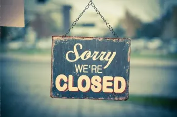 Closed sign on door of business