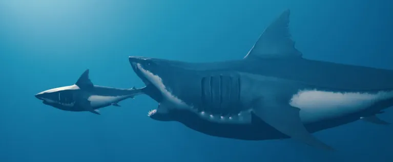 Shark eating smaller fish