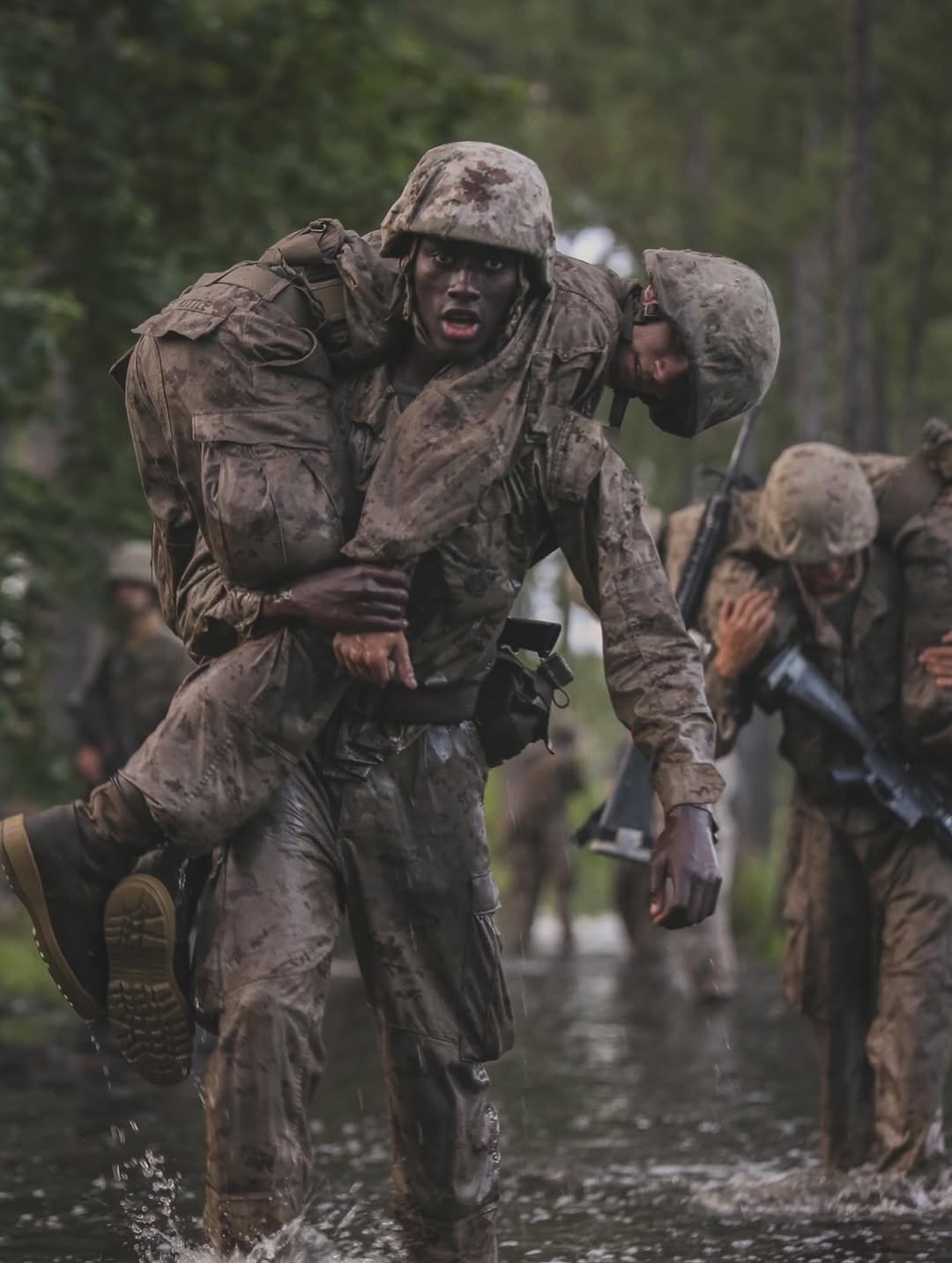 soldier carrying soldier