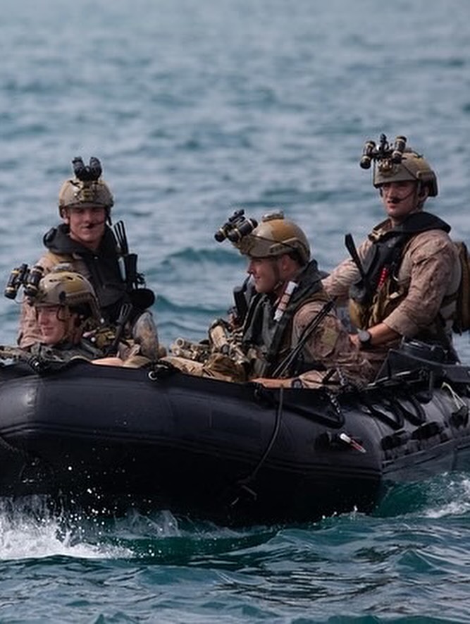 soldiers on a boat