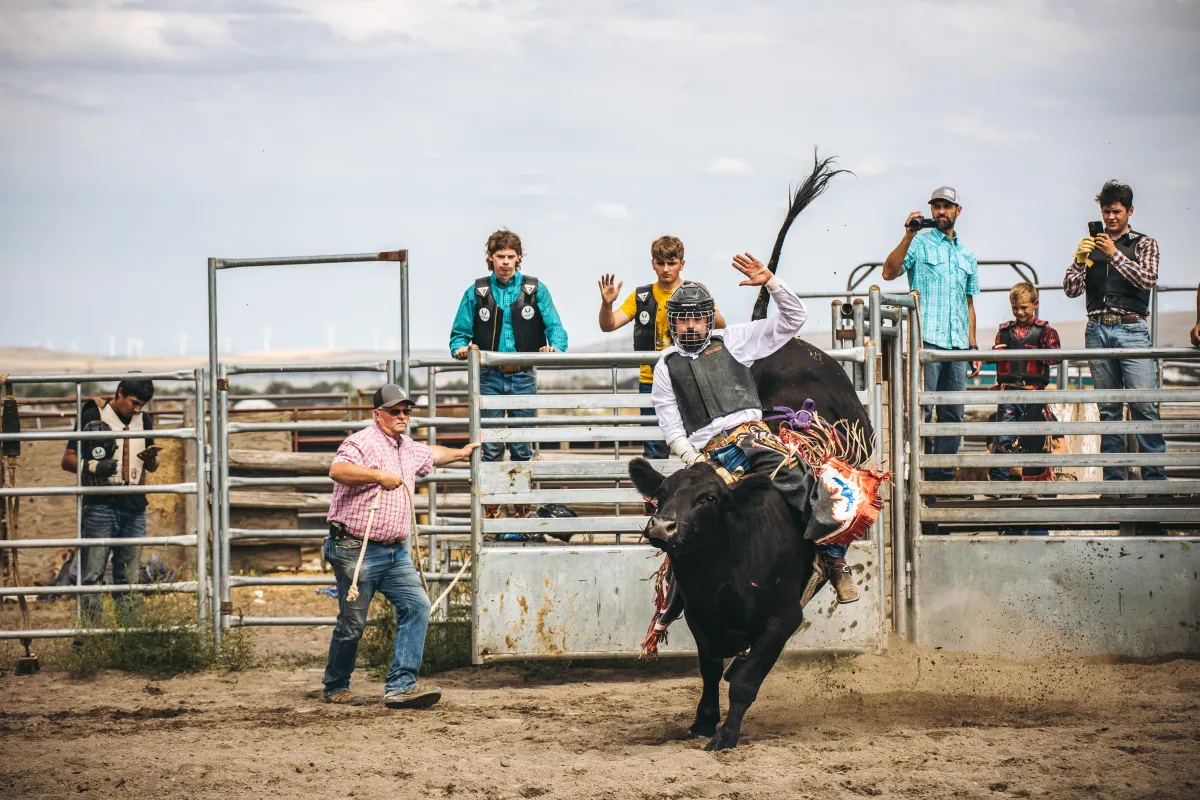 bull rider at clinic