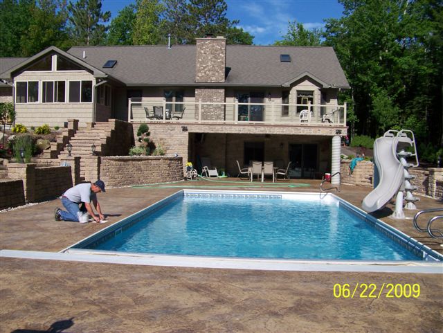 Al's putting the finishing touches on an inground pool