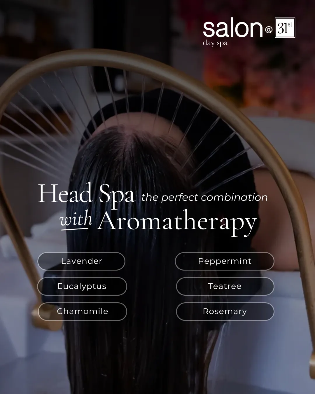 Relaxing Nourishing Head Spa session for stress relief at Salon @31st Day Spa in Virginia Beach