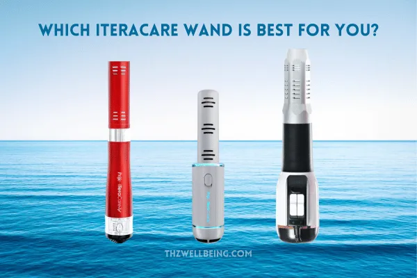 iTeraCare Classic, Premium & Pro wands - which one is best? A comparison of the three Prife iTeraCare Wands. Image on a blue ocean background.