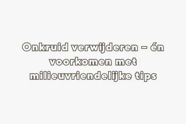 Onkruid verwijderen – én voorkomen met milieuvriendelijke tips

