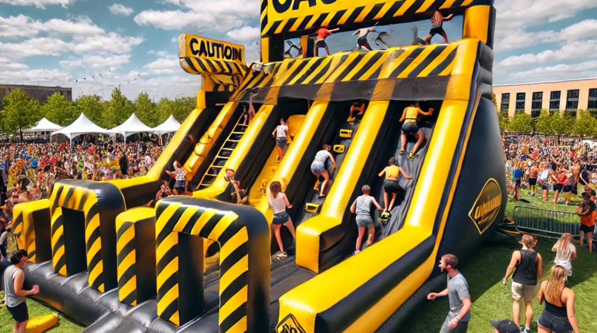 Introducing the 40-Foot Caution Obstacle Course: Unleash the Fun at Your Next Event