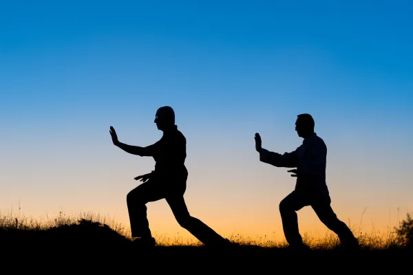 Image of people engaging in various mind-body practices, such as yoga, meditation, or tai chi.