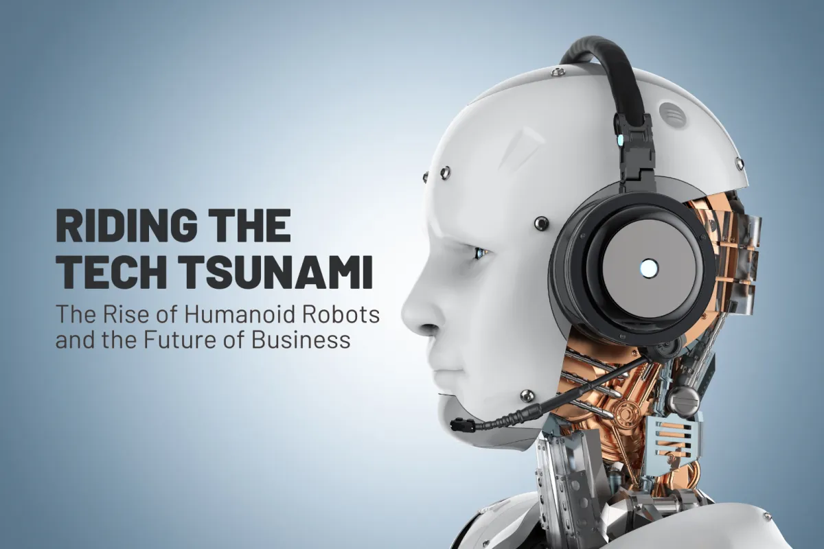 humanoid robot wearing a headset