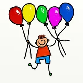 Kid with balloons