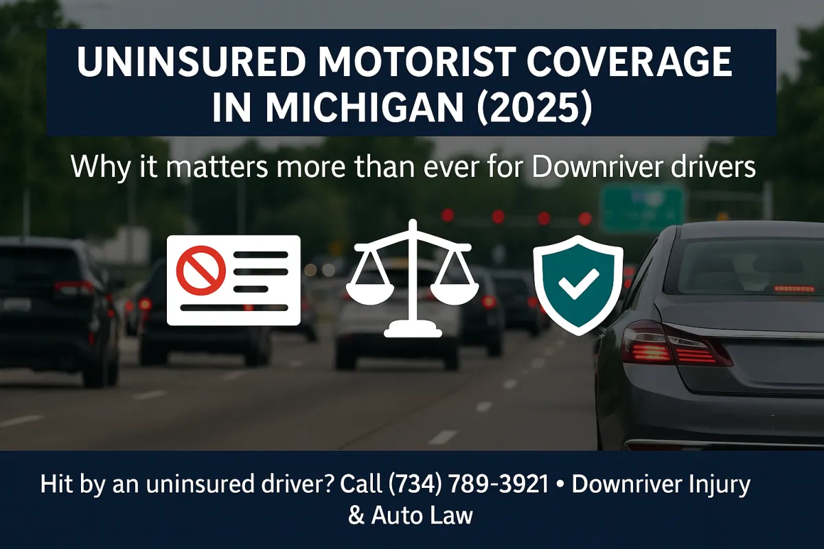 Uninsured driver crash in Downriver, Michigan