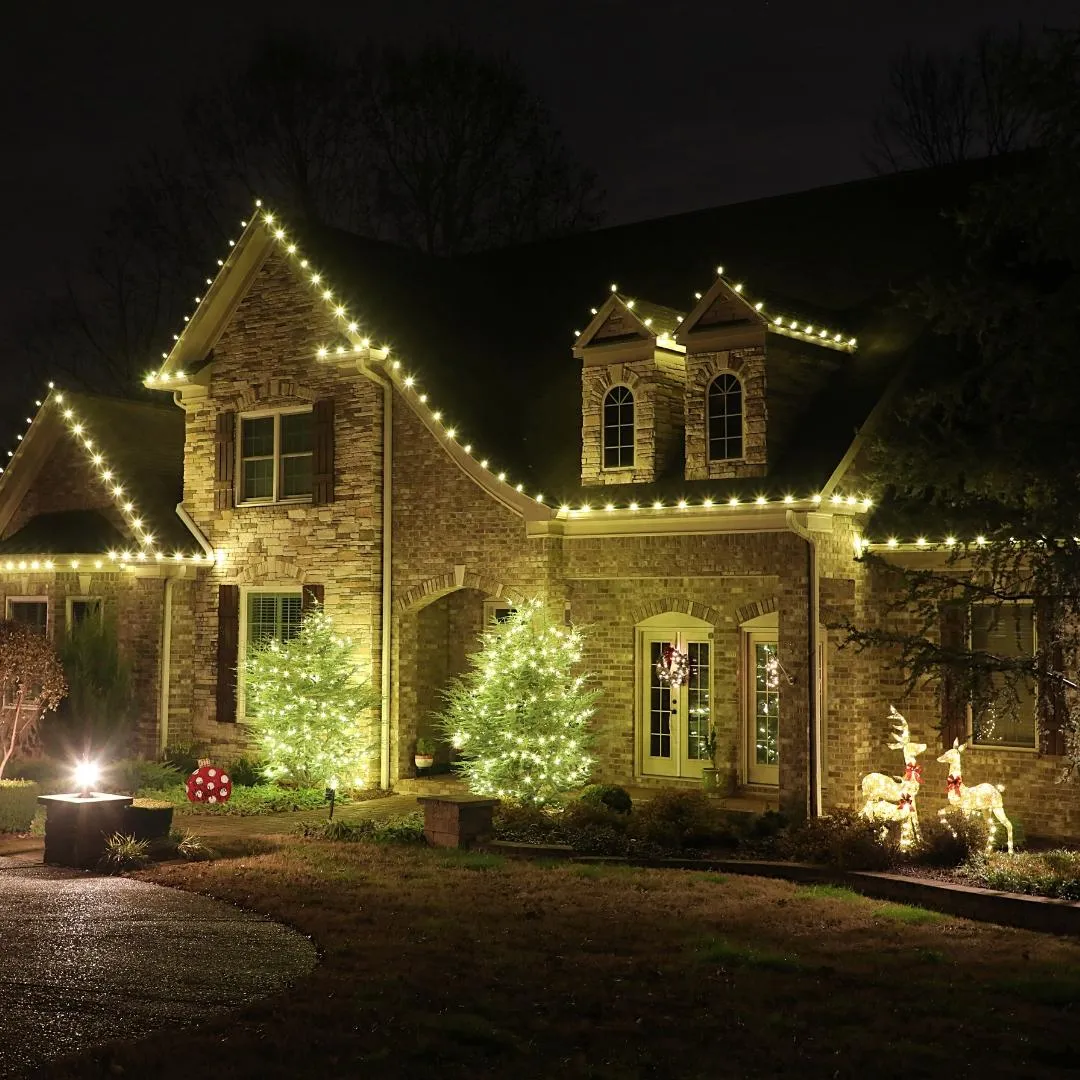 A full set of holiday lights installed by AG Holiday Lighting