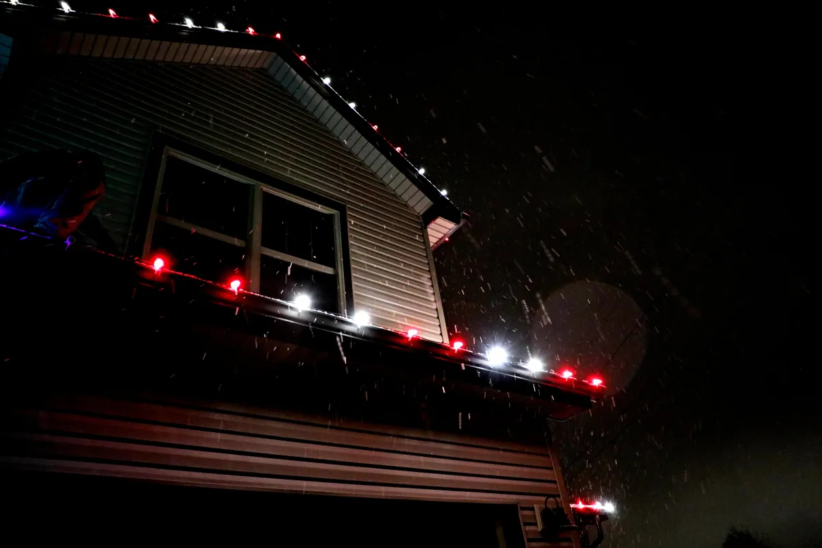 A set of Christmas lights installed by AG Holiday Lighting