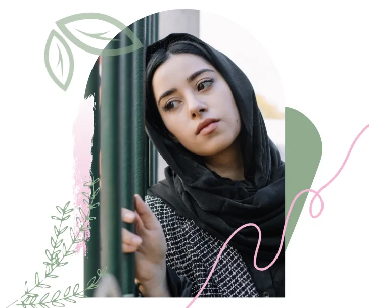 woman in hijab struggling with anxiety
