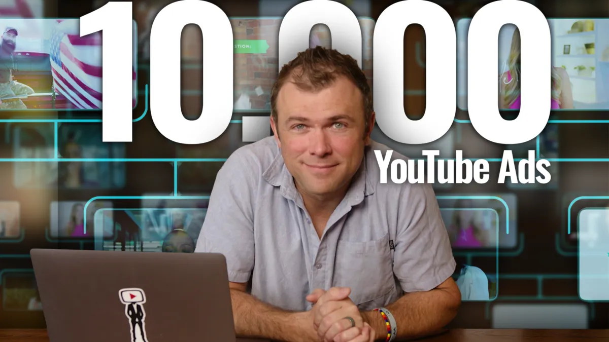 Jake Laresen, founder of Video Power Marketing and "10,000 YouTube Ads" in big white text