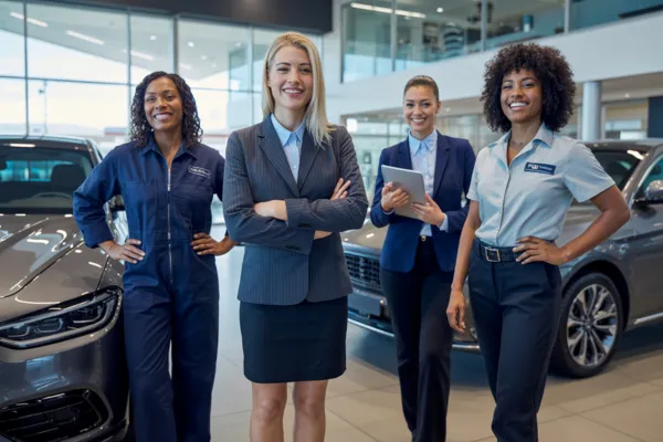 Diverse women professionals representing nontraditional careers in automotive