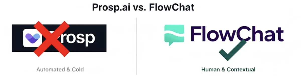 Prosp.ai vs. FlowChat: Why an AI Chatbot Should Be Your Scout, NOT Your Closer