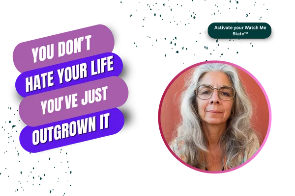 Blog cover image with text “You Don’t Hate Your Life, You’ve Just Outgrown It,” reflecting midlife awareness and personal growth.