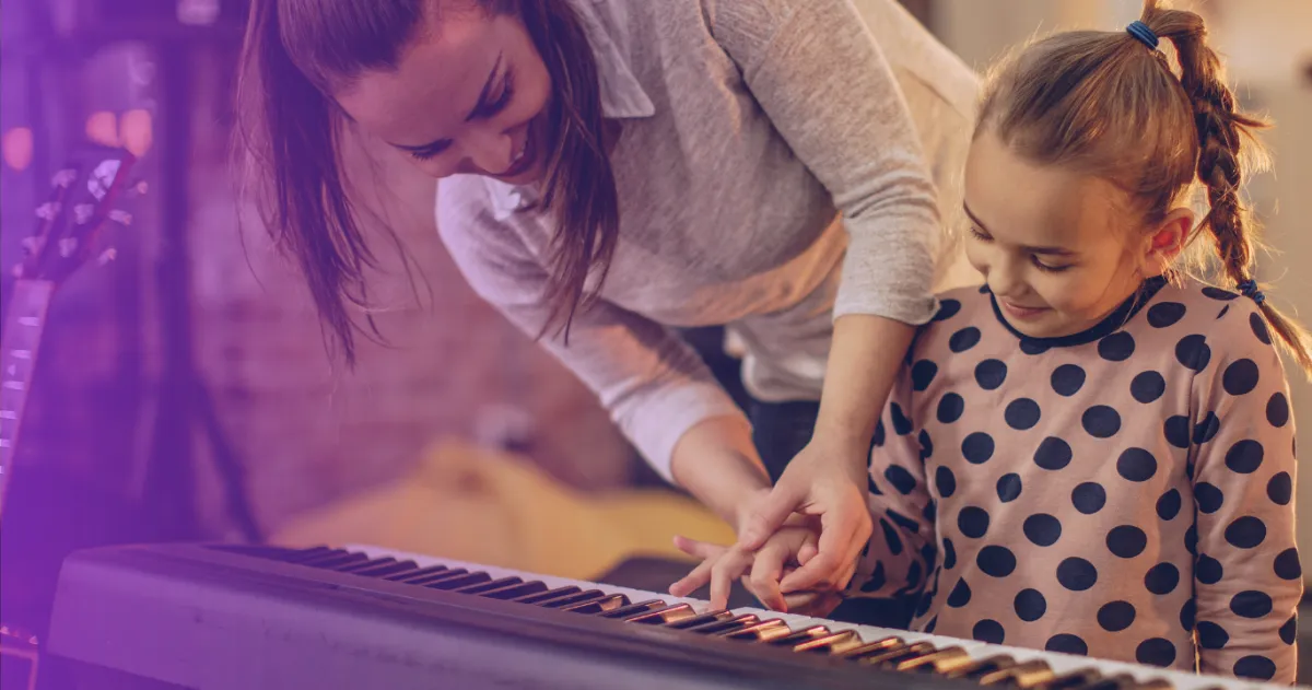 Child learning piano at Musicolor Method Park Slope, fostering courage and confidence through music