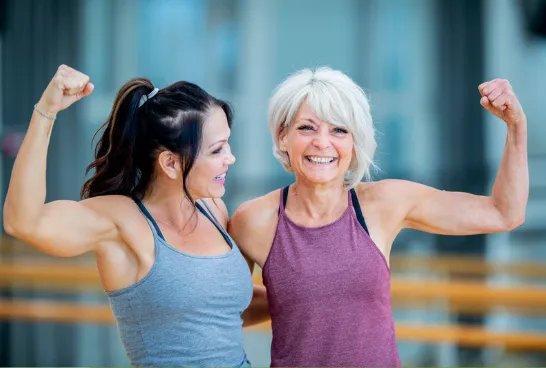 Women feeling strong and happy