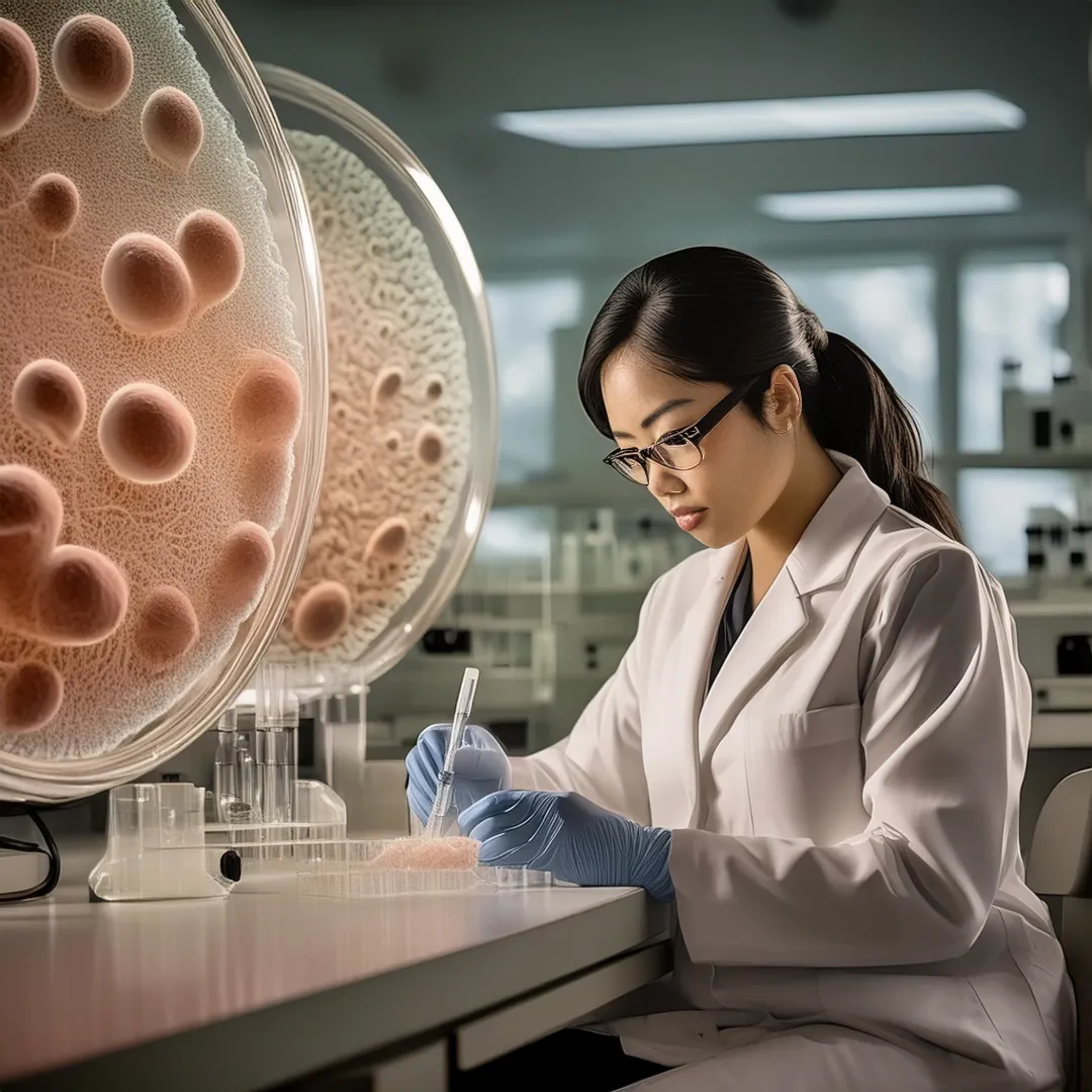 Woman scientist working with parasites