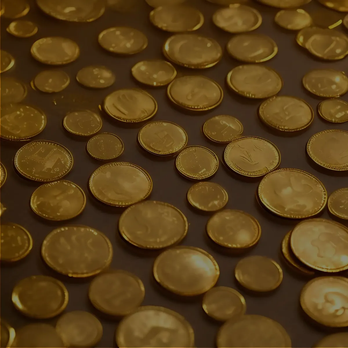 Large selection of gold coins in various sizes for precious metal investors.