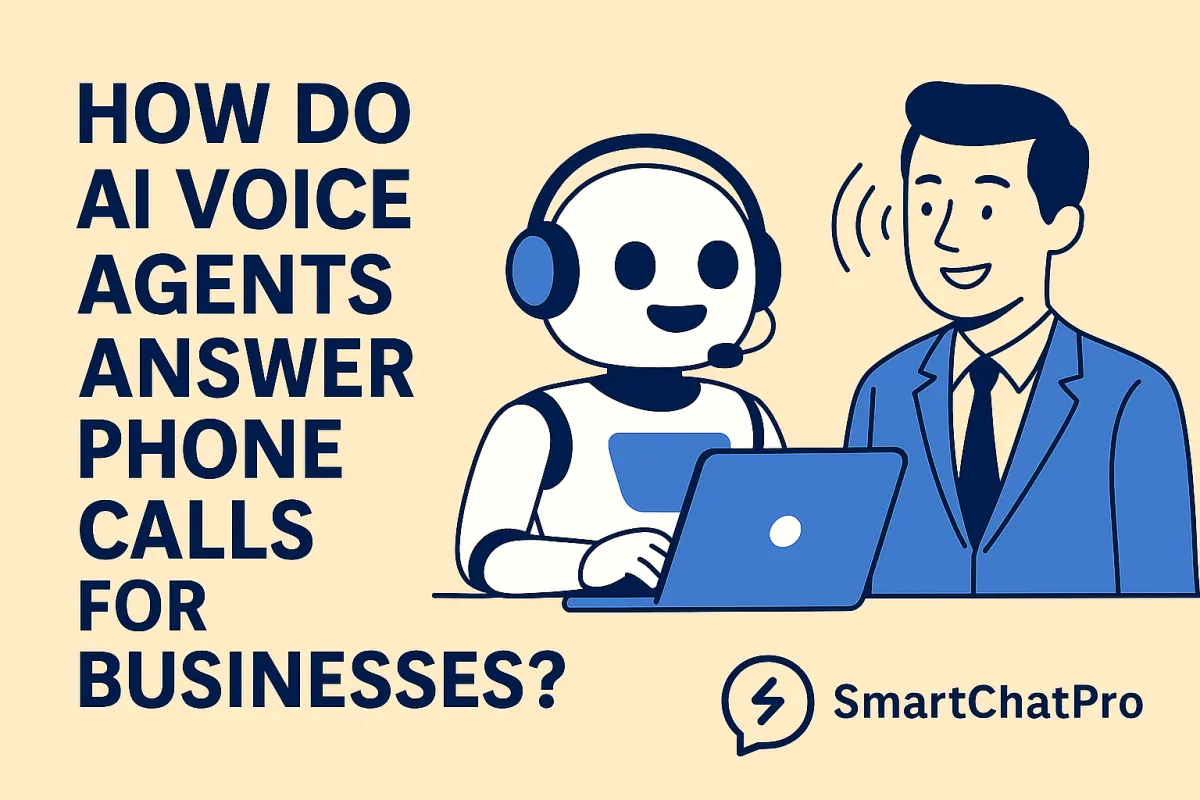 How do AI voice agents answer phone calls for businesses?
