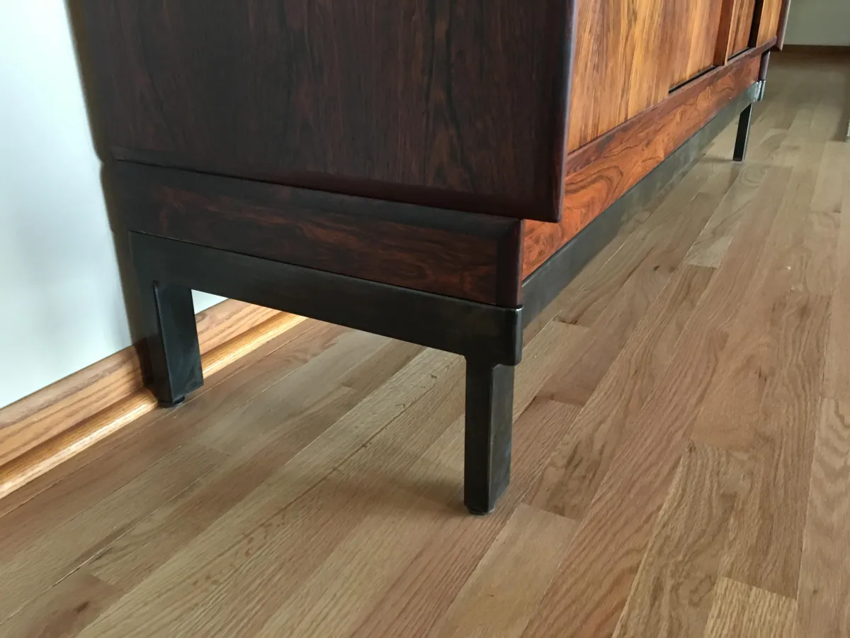 welded steel base for wooden cabinet