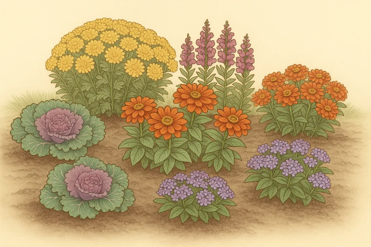 Artistic Representation of Fall Flowering Plants