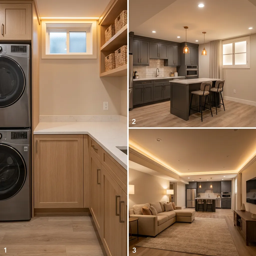 Photo montage of a remodeling project in Philadelphia executed by NK Construction and Design,