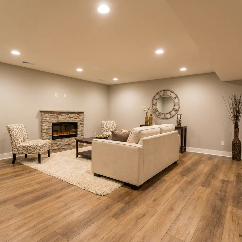 A basement remodeling by NK Construction and Design in Philadelphia