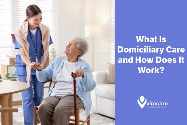 Care worker helping elderly woman at home – domiciliary care support