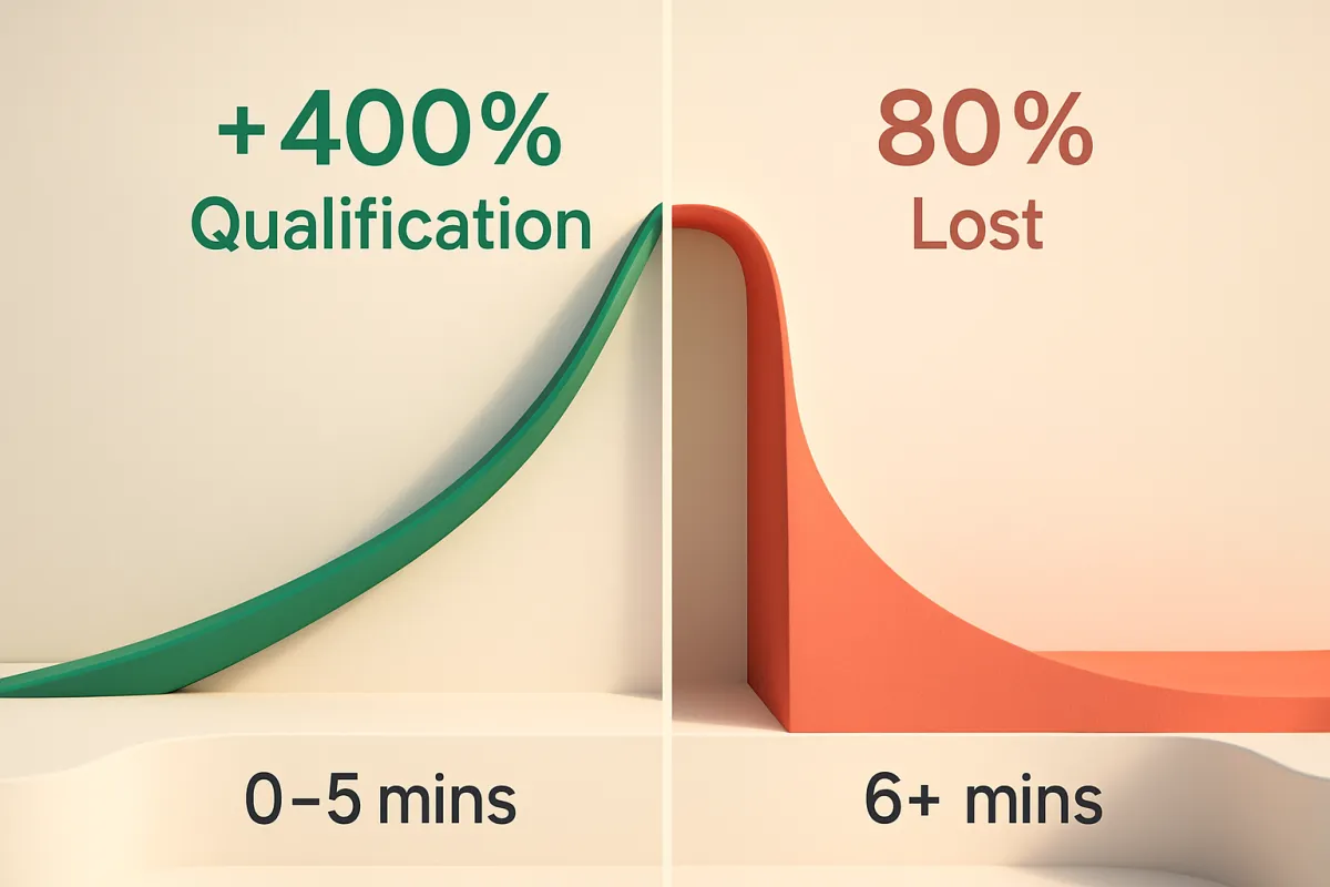An image of the 5-minute rule and speed to lead chart