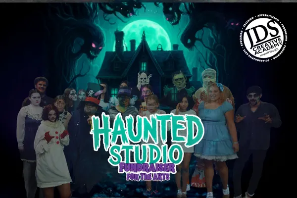 JDS Creative Academy students performing a Halloween-themed theater production at Haunted Studio, a beloved Temecula tradition.