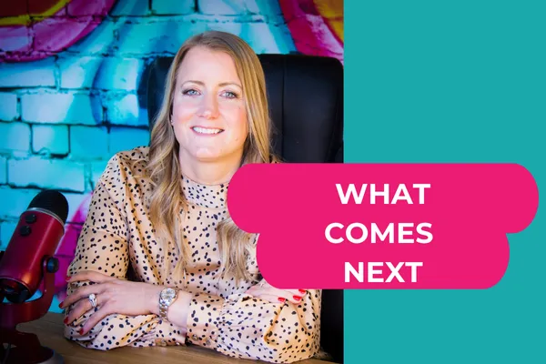 Image of Helen Tudor, with the text "What Comes Next?"