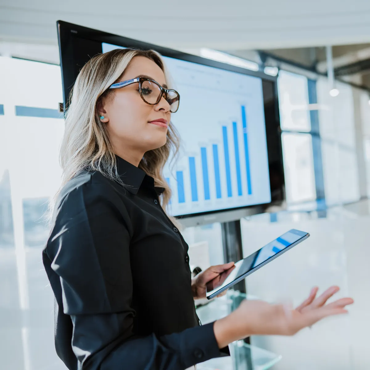 Leader presenting new practices symbolising a shift from old rules to new rules to run on