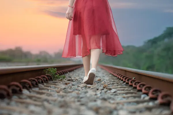 woman walking alone