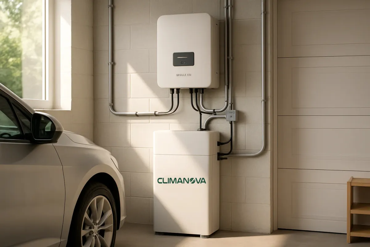 Système de batteries résidentielles LiFePO4 avec onduleur – installation Climanova au Québec