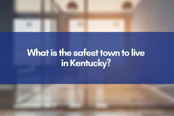 A peaceful residential street in a safe Kentucky town with well-maintained homes and bright skies