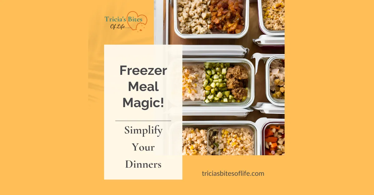 Assorted freezer meals neatly packed in containers, ready to simplify weeknight dinners.