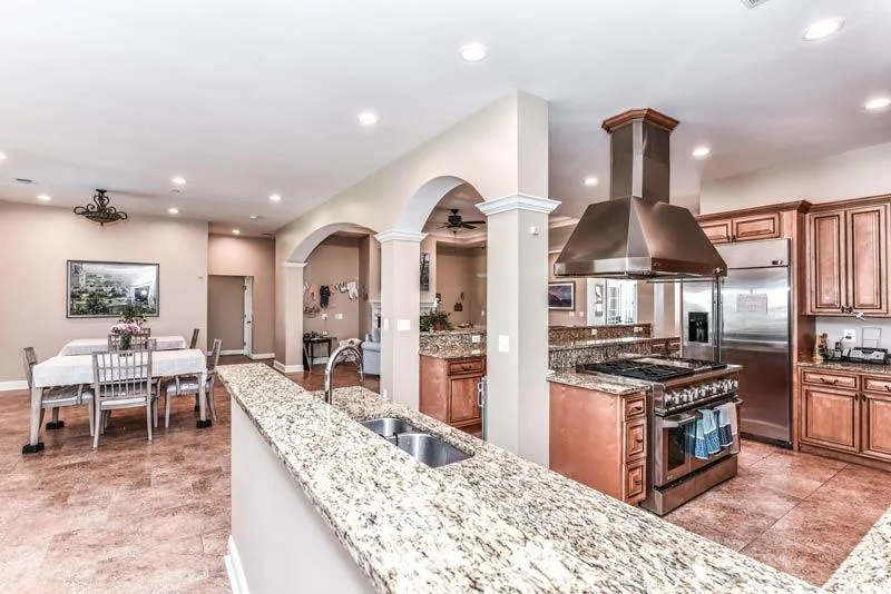 kitchen and dining area