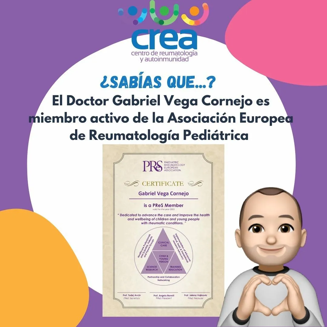 Dr. Gabriel Vega, Miembro Activo de la Asociación Europea de Reumatología Pediátrica