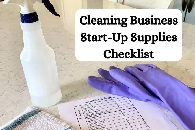 Cleaning supplies and checklist