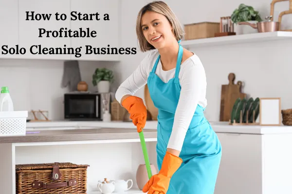 Solo cleaning business lady